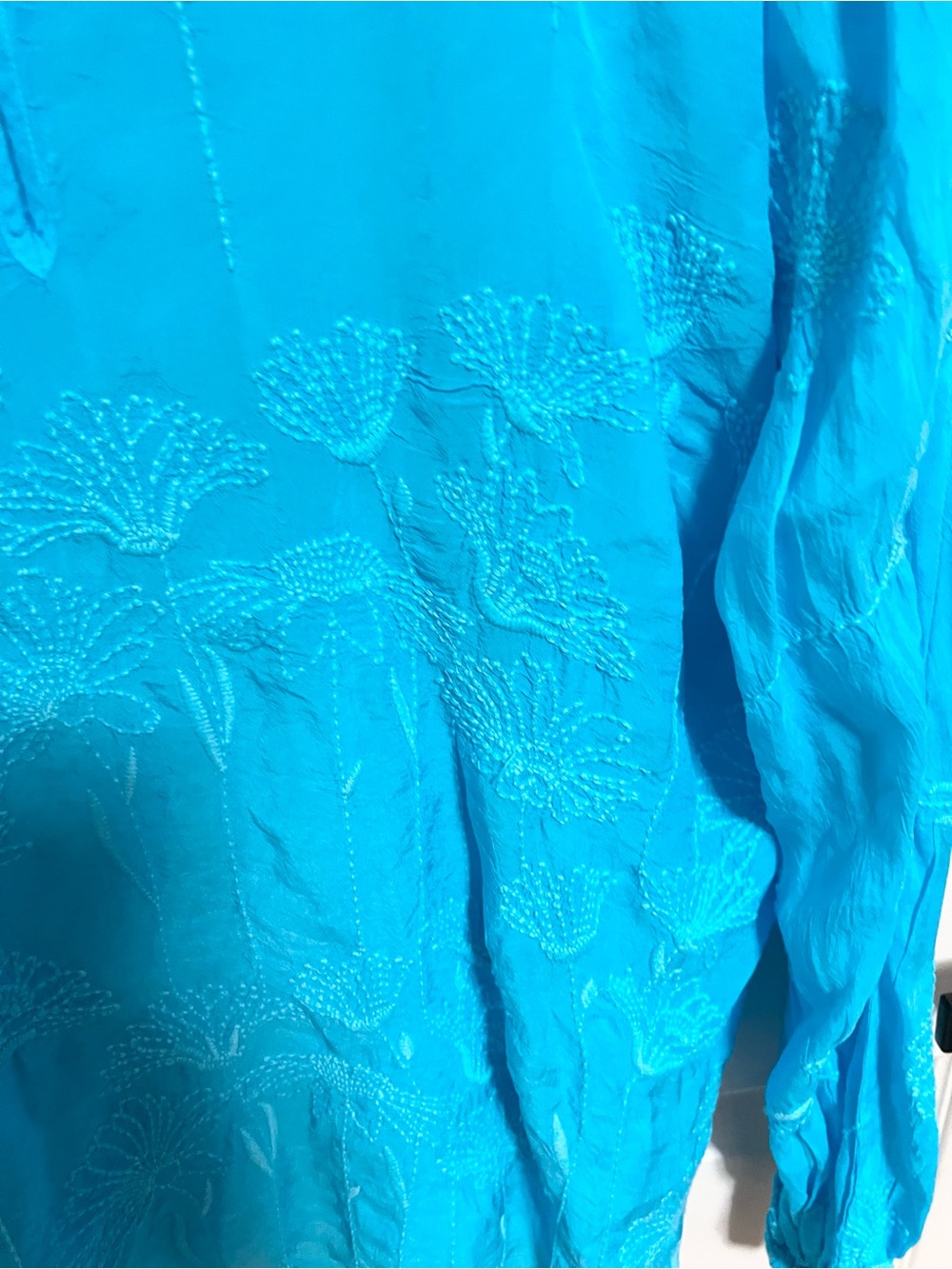 Johnny Was Daisy Arianda Sz M Embroidered Boho Long-Sleeve Tunic Top - Picture 5 of 8